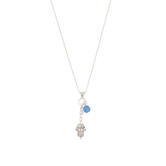 ANNIKA WITT Blue Made In Bali Sterling Silver Hamsa Charm Necklace - Picture 1 of 2